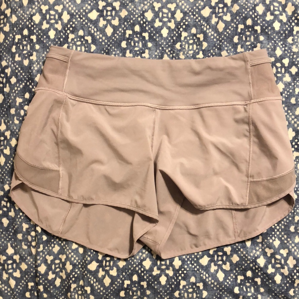 Lululemon Mesh Over Miles muave shorts size 6